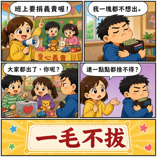 一毛不拔成語漫畫縮圖