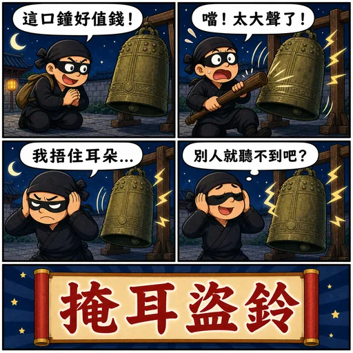 掩耳盜鈴成語漫畫縮圖