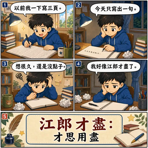 江郎才盡成語漫畫縮圖