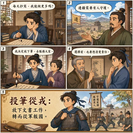 投筆從戎成語漫畫縮圖