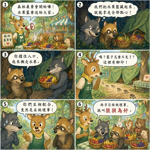狼狽為奸成語漫畫縮圖