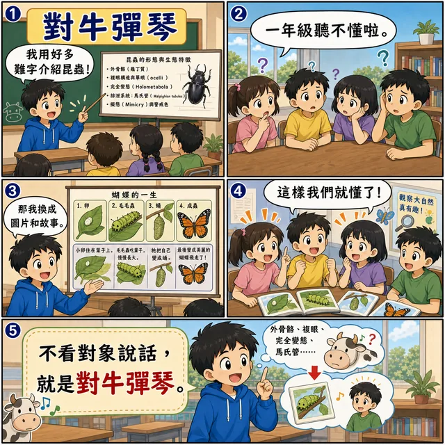 對牛彈琴成語漫畫縮圖