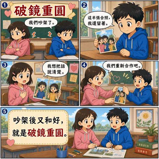 破鏡重圓成語漫畫縮圖