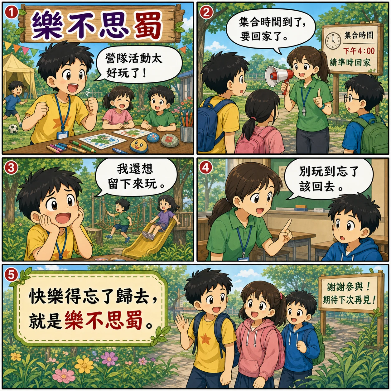 樂不思蜀的 AI 生成成語漫畫