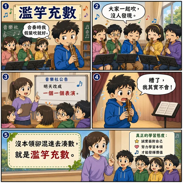 濫竽充數成語漫畫縮圖