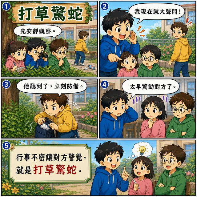 打草驚蛇成語漫畫縮圖