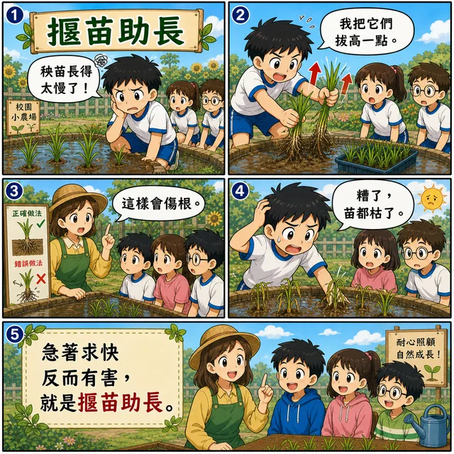 揠苗助長成語漫畫縮圖