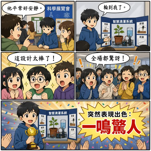 一鳴驚人成語漫畫縮圖