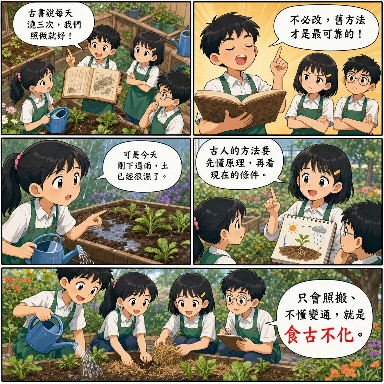 食古不化的 AI 生成成語漫畫
