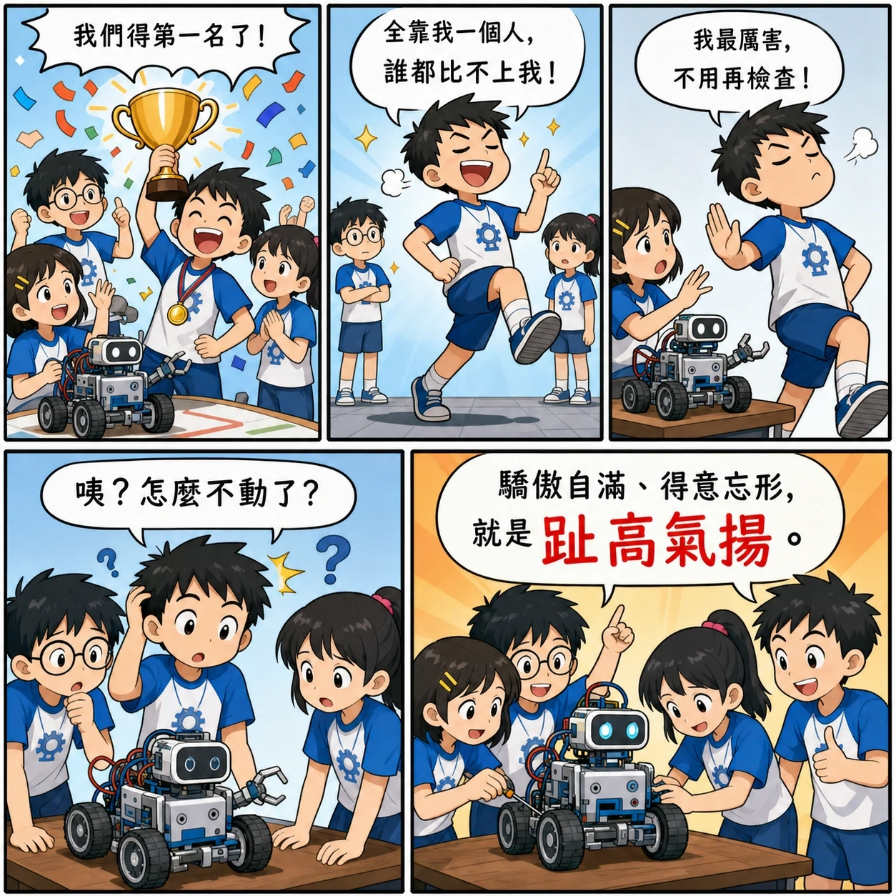 趾高氣揚的 AI 生成成語漫畫