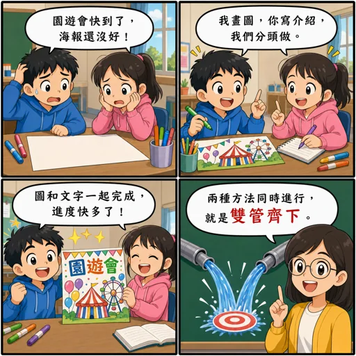 雙管齊下成語漫畫縮圖