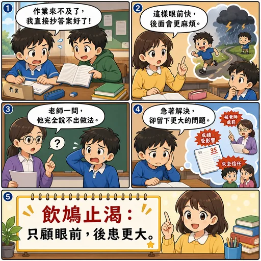 飲鴆止渴成語漫畫縮圖