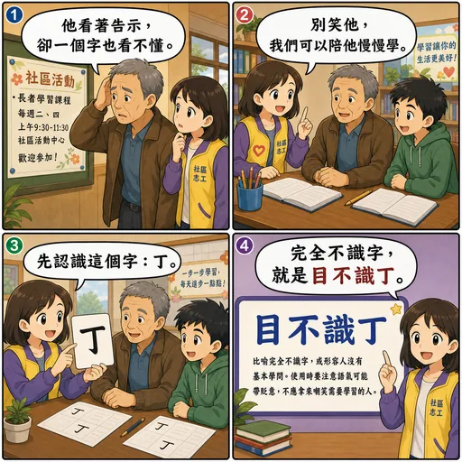 目不識丁成語漫畫縮圖