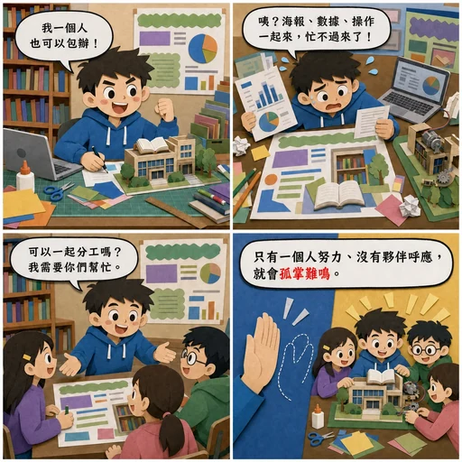 孤掌難鳴成語漫畫縮圖