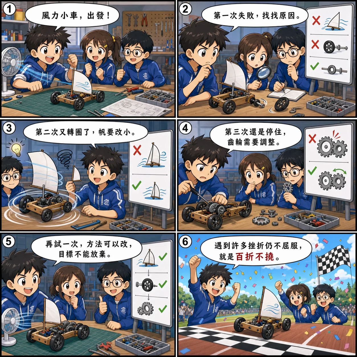 百折不撓的 AI 生成成語漫畫