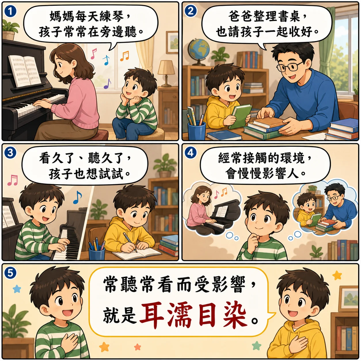 耳濡目染的 AI 生成成語漫畫