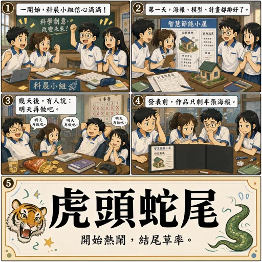 虎頭蛇尾成語漫畫縮圖