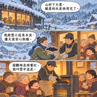 雪中送炭成語漫畫縮圖