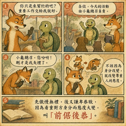 前倨後恭成語漫畫縮圖
