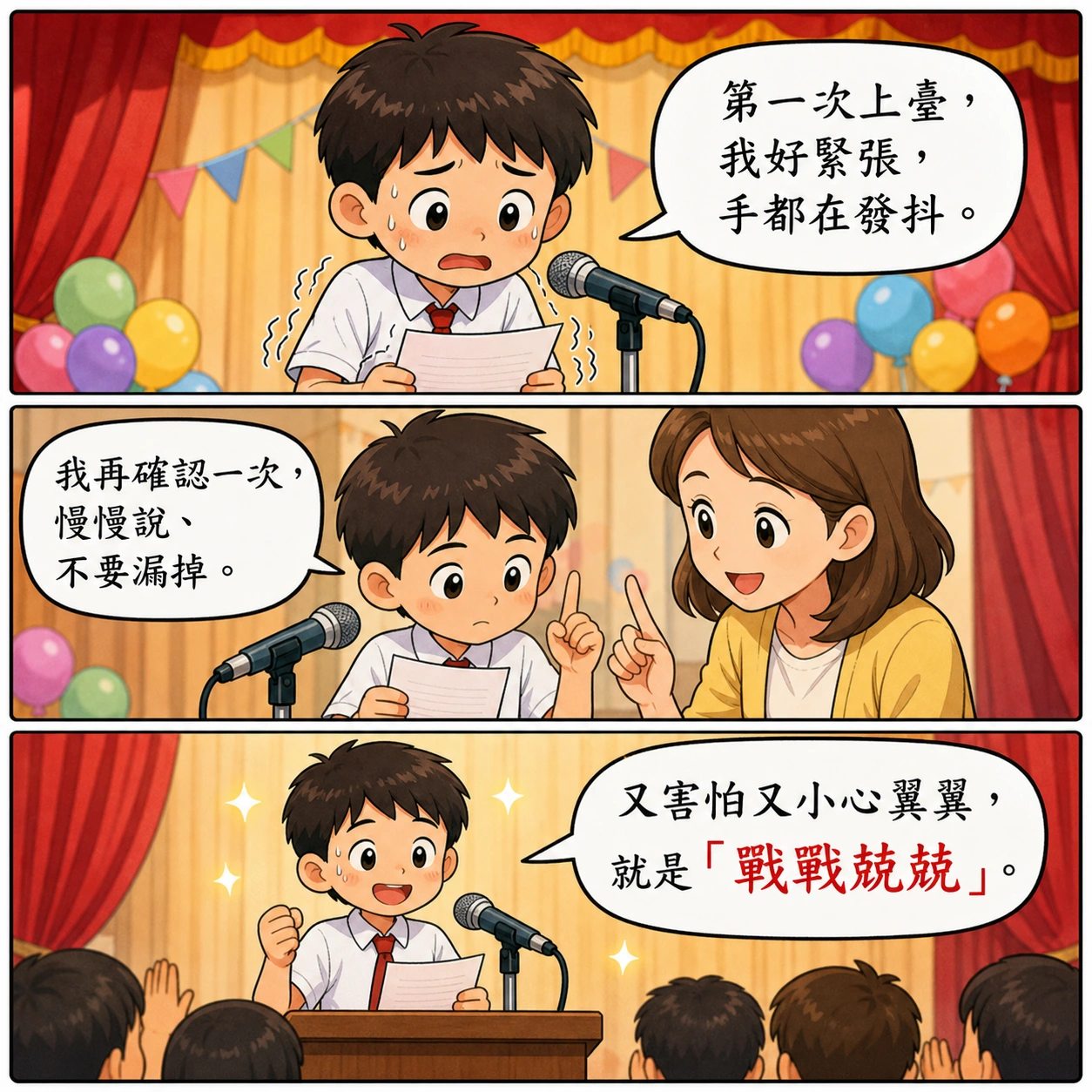 戰戰兢兢的 AI 生成成語漫畫