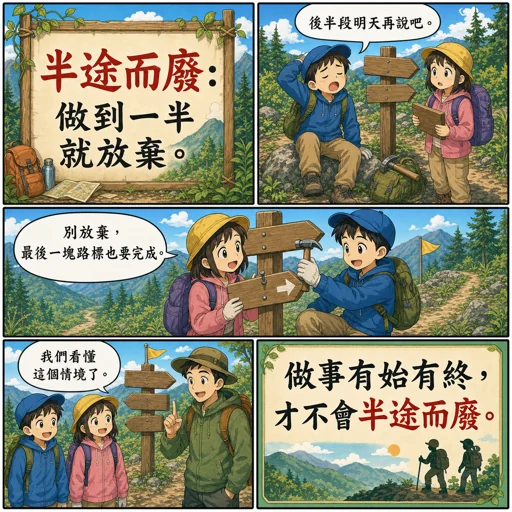 半途而廢成語漫畫縮圖