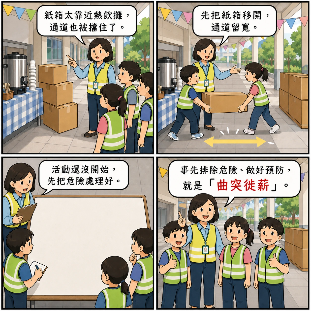 曲突徙薪的 AI 生成成語漫畫