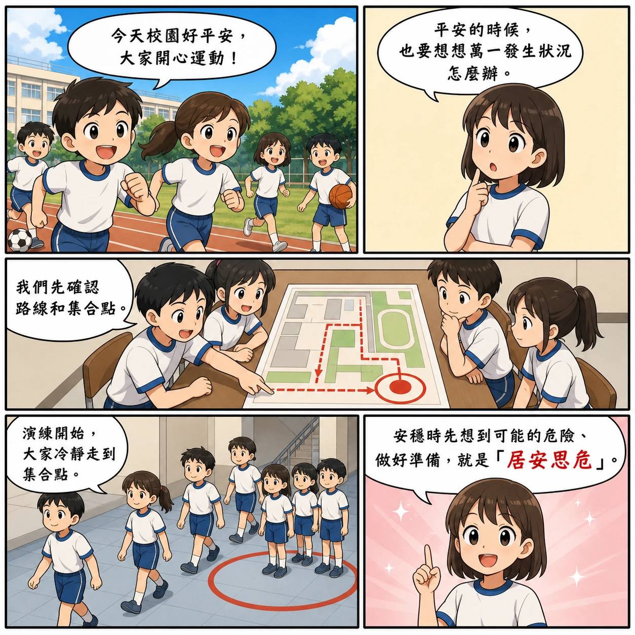 居安思危的 AI 生成成語漫畫
