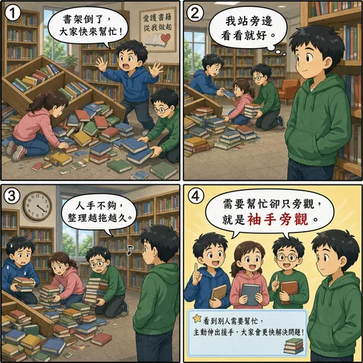 袖手旁觀成語漫畫縮圖