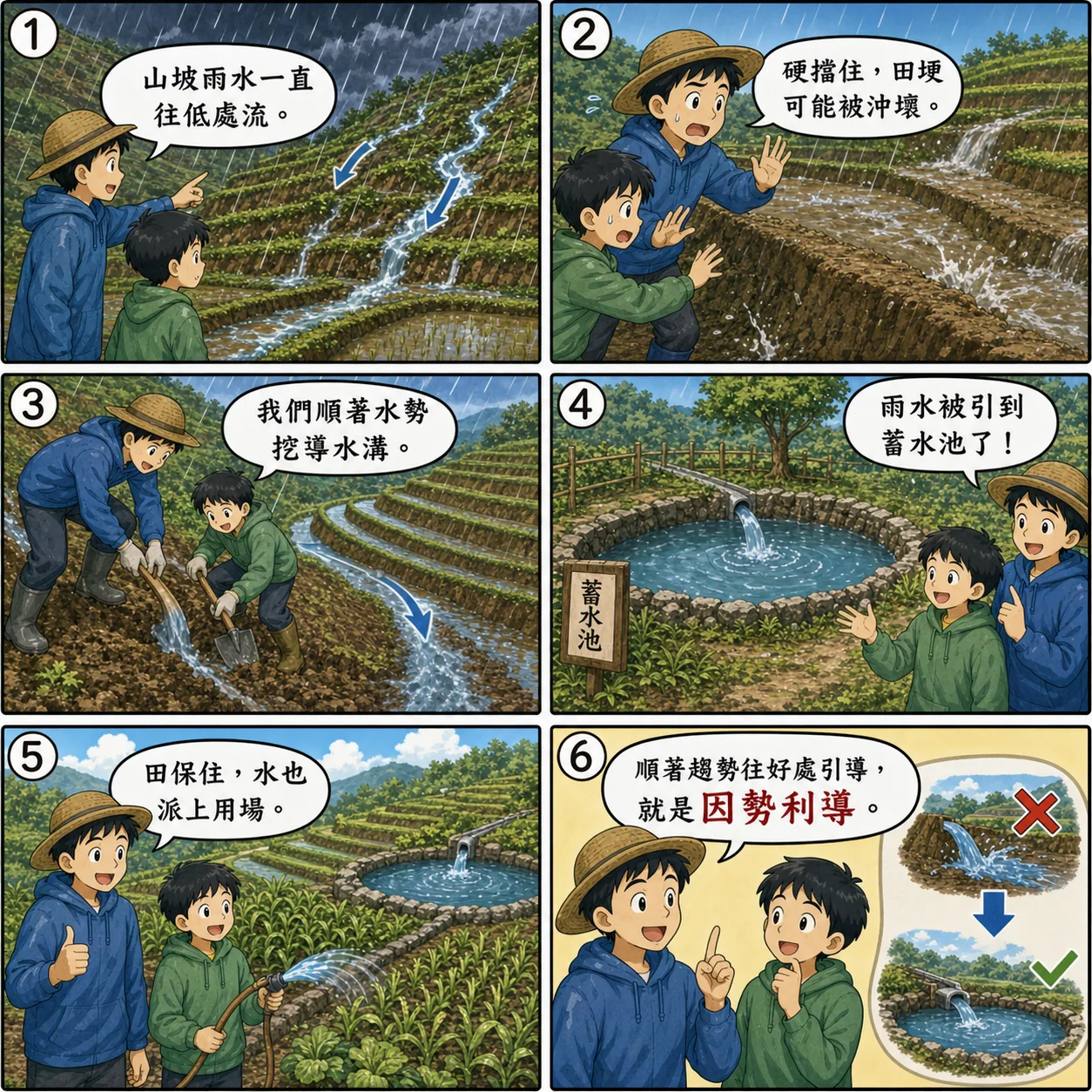 因勢利導的 AI 生成成語漫畫