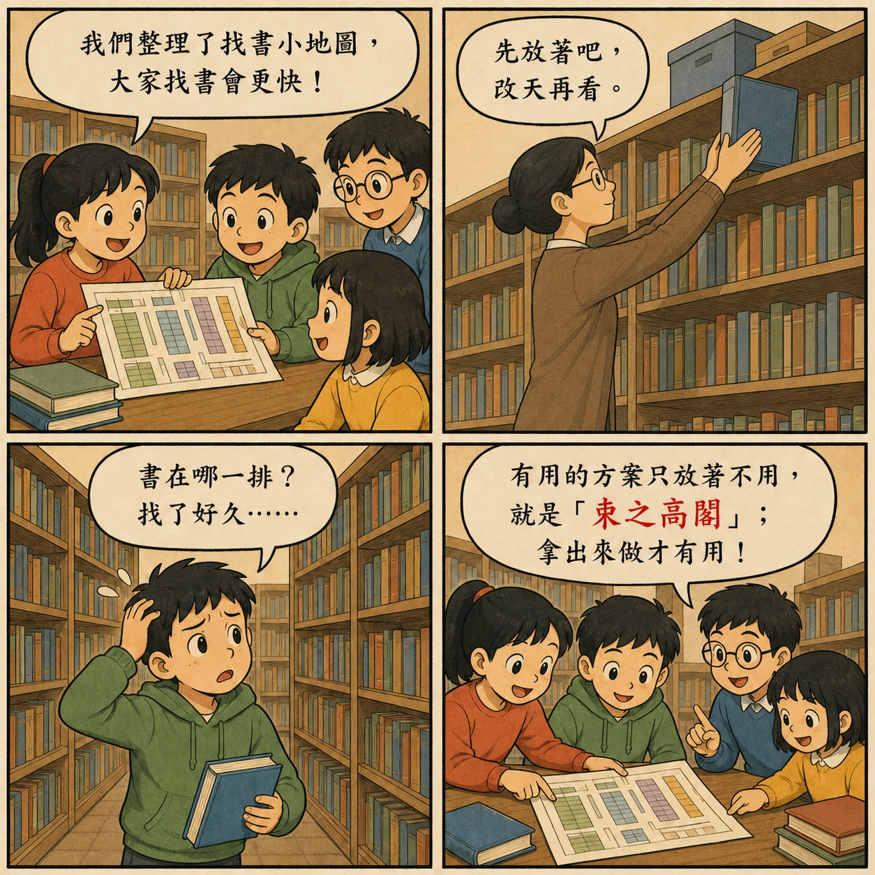 束之高閣的 AI 生成成語漫畫