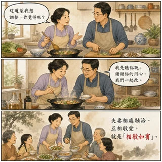 相敬如賓成語漫畫縮圖