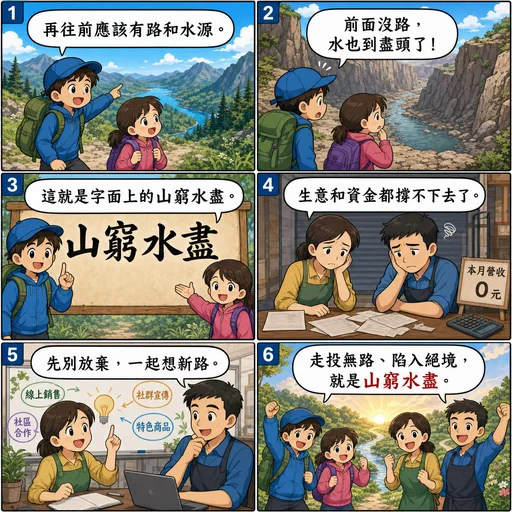 山窮水盡成語漫畫縮圖