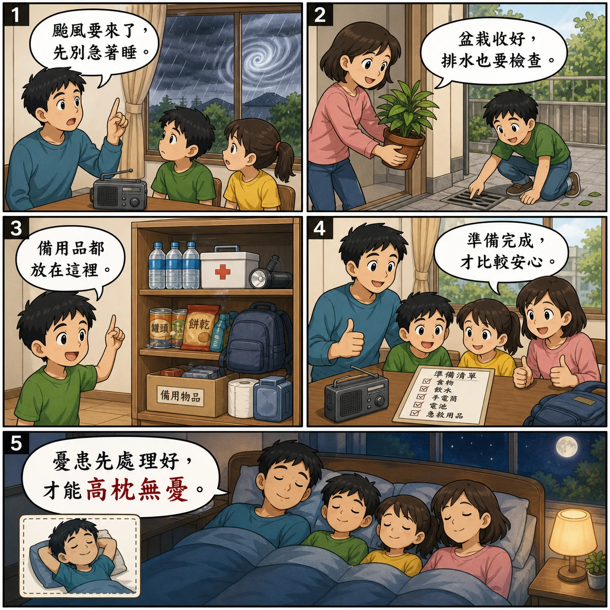高枕無憂的 AI 生成成語漫畫