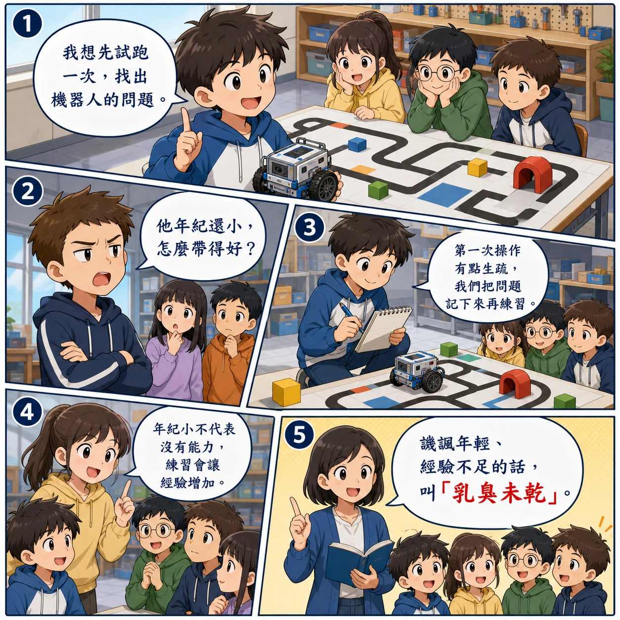 乳臭未乾的 AI 生成成語漫畫