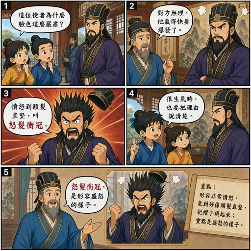 怒髮衝冠成語漫畫縮圖