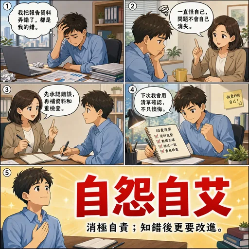 自怨自艾成語漫畫縮圖