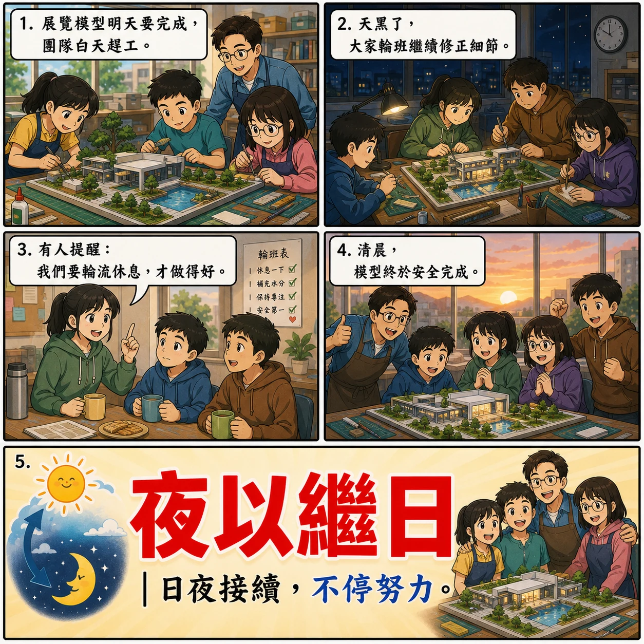 夜以繼日的 AI 生成成語漫畫