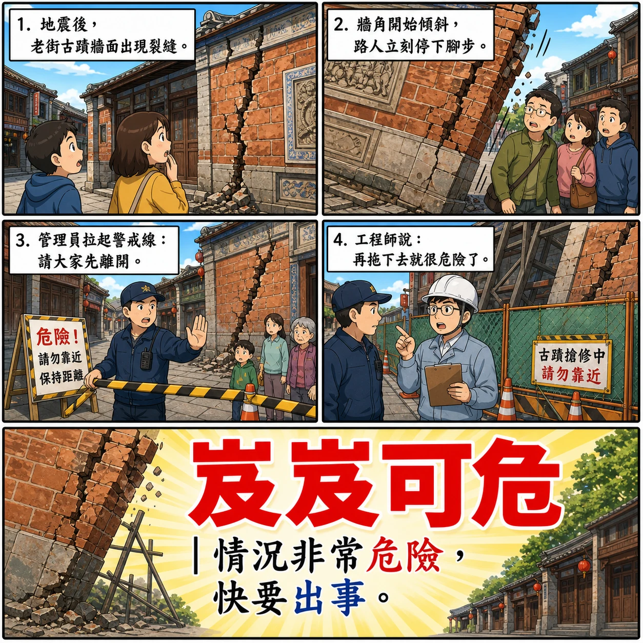 岌岌可危的 AI 生成成語漫畫