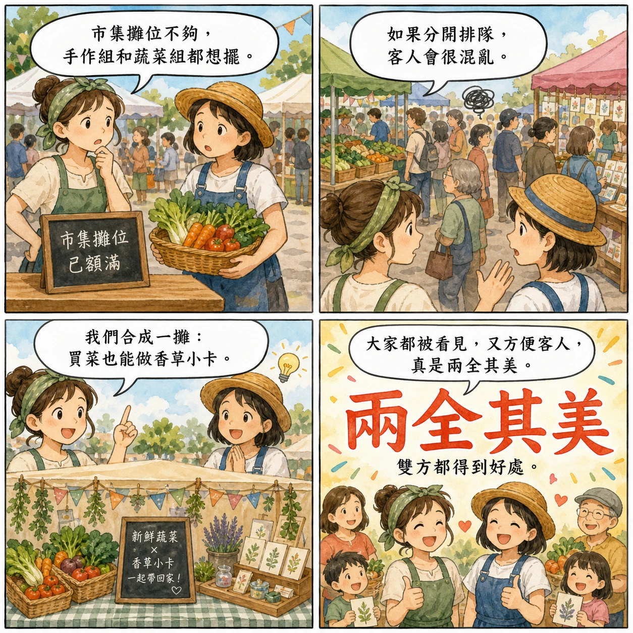 兩全其美的 AI 生成成語漫畫