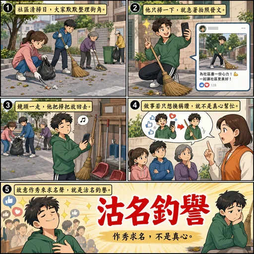 沽名釣譽成語漫畫縮圖