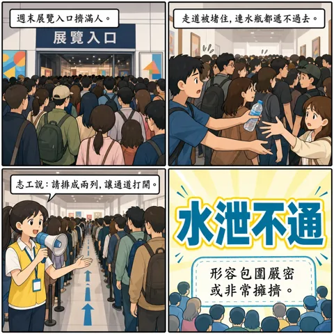 水泄不通成語漫畫縮圖
