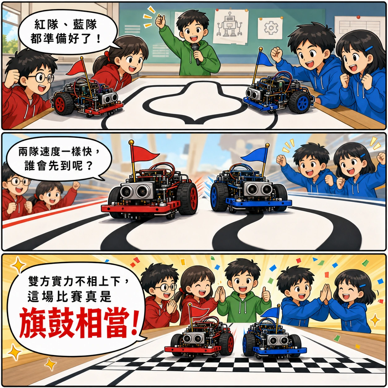 旗鼓相當的 AI 生成成語漫畫