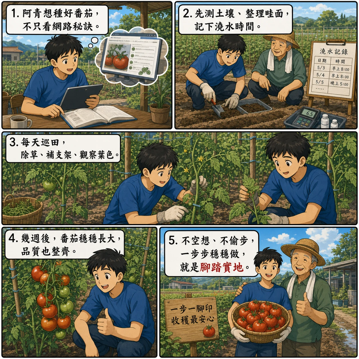 腳踏實地的 AI 生成成語漫畫