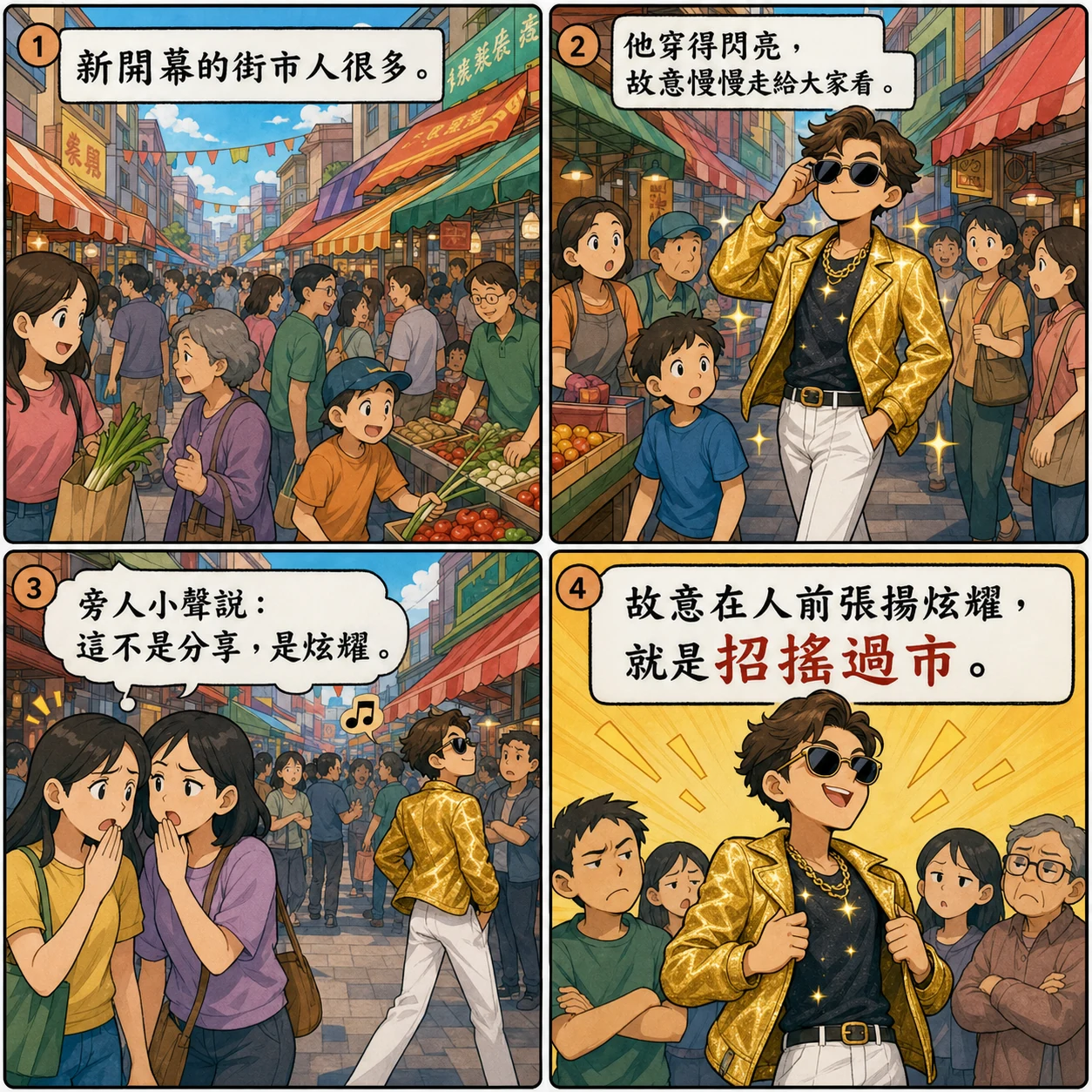 招搖過市的 AI 生成成語漫畫