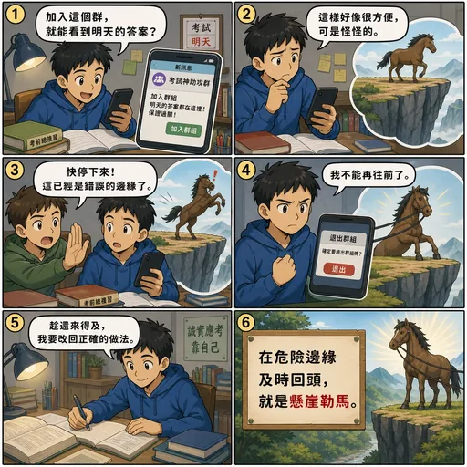 懸崖勒馬成語漫畫縮圖