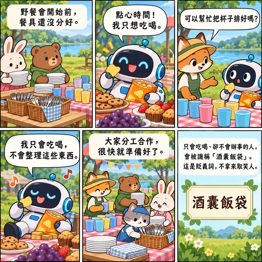 酒囊飯袋成語漫畫縮圖
