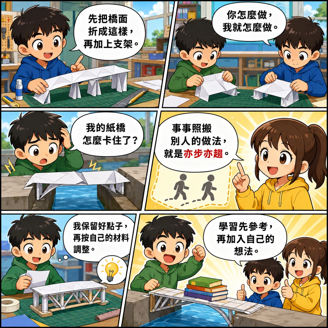 亦步亦趨的 AI 生成成語漫畫