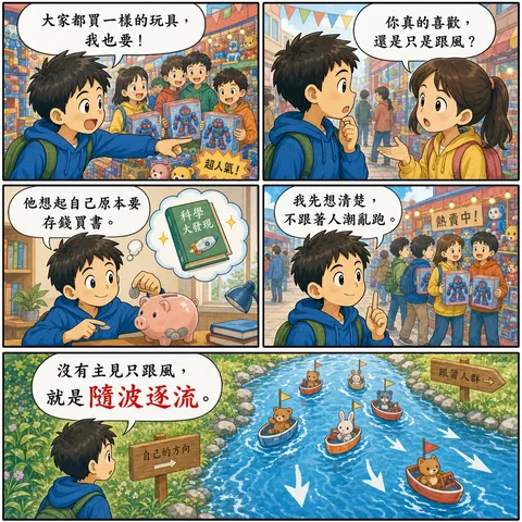 隨波逐流成語漫畫縮圖