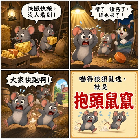 抱頭鼠竄成語漫畫縮圖