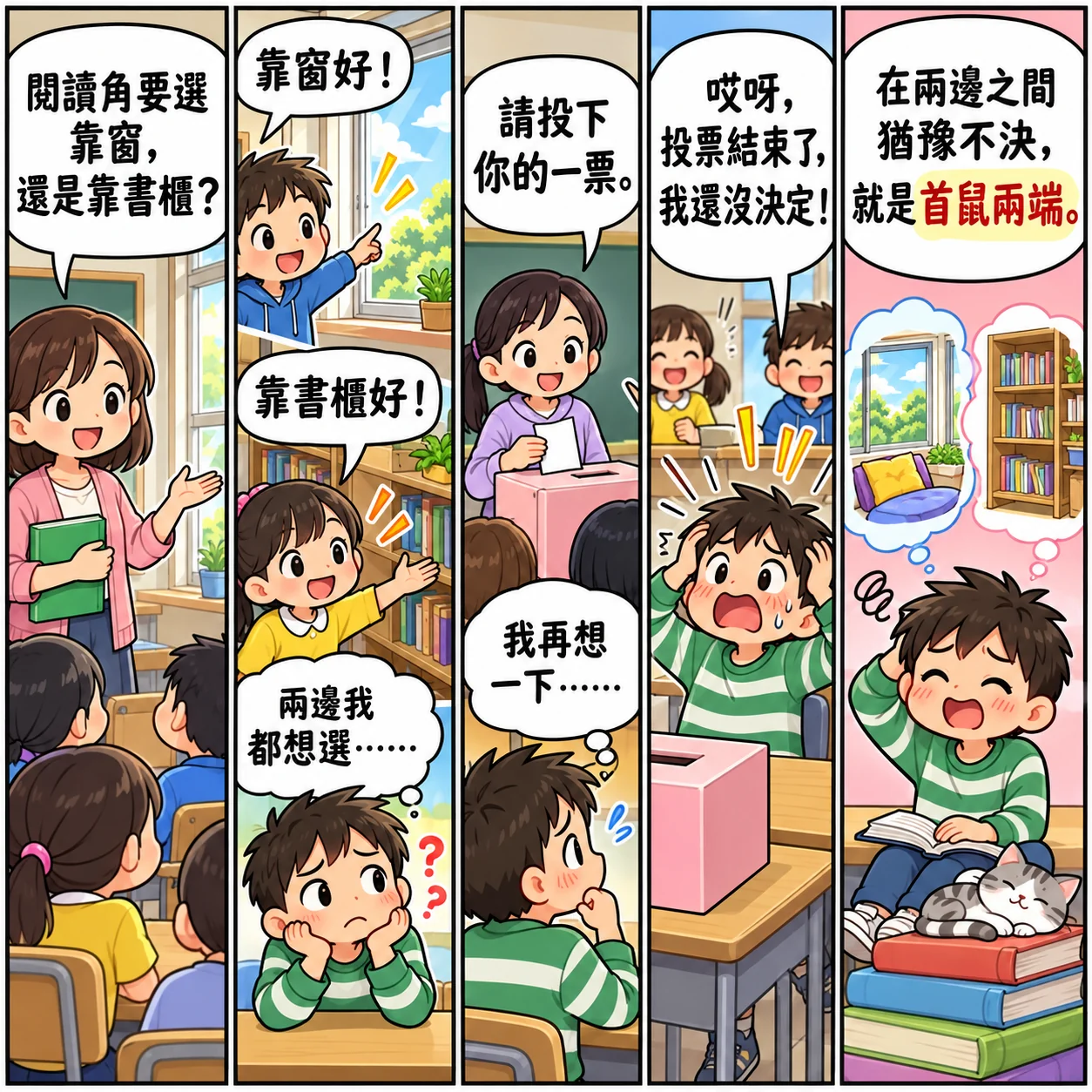首鼠兩端的 AI 生成成語漫畫